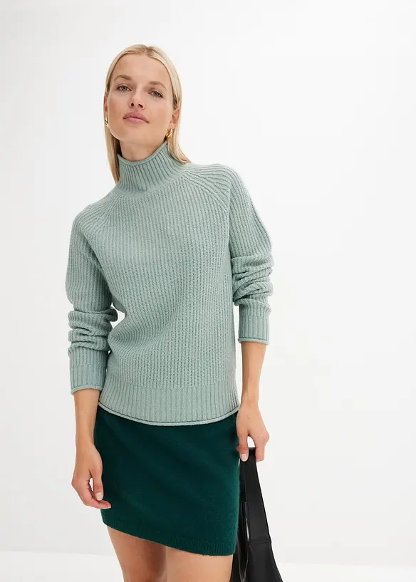 Maglione con collo dritto, bonprix