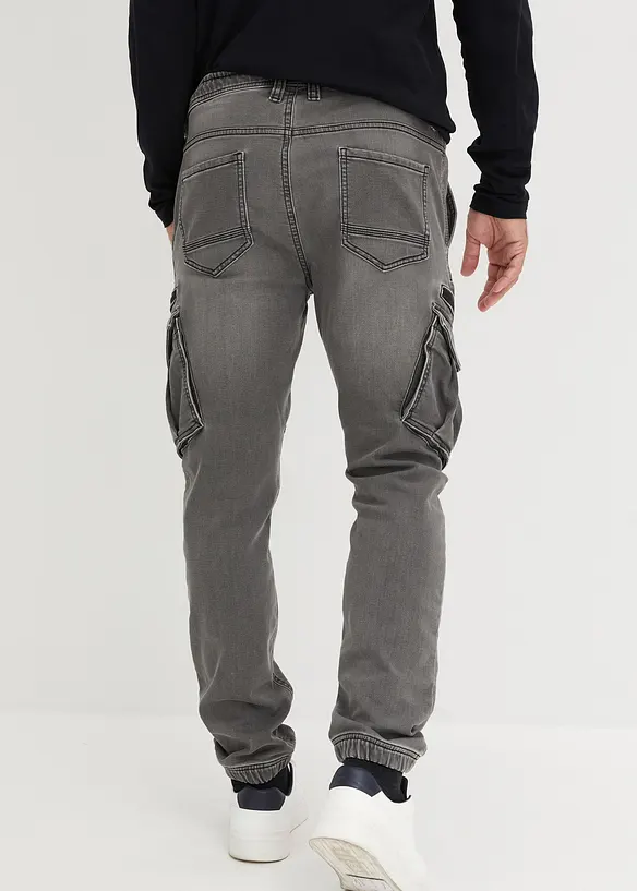 Jeans in tessuto felpato con tasche cargo regular fit, straight, bonprix