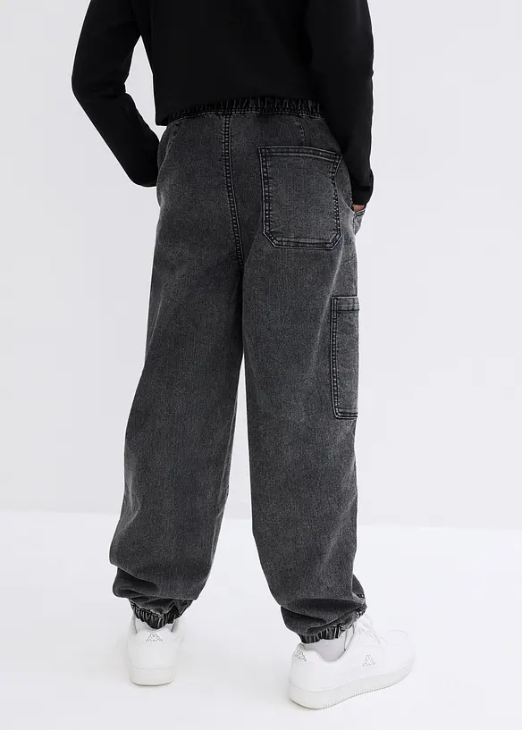 Jeans cargo elasticizzati con elastico in vita, loose fit, bonprix