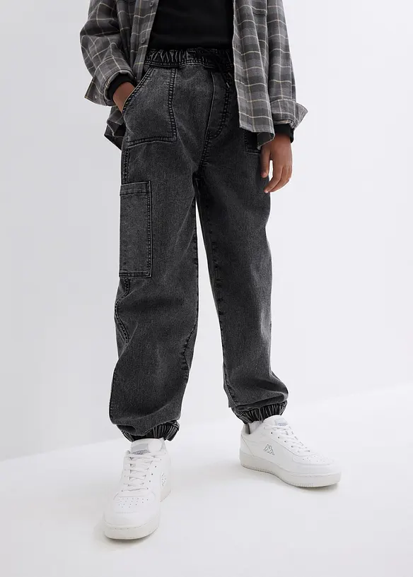 Jeans cargo elasticizzati con elastico in vita, loose fit, bonprix