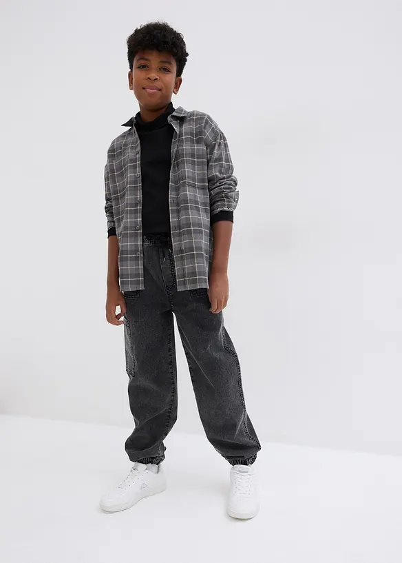 Jeans cargo elasticizzati con elastico in vita, loose fit, bonprix
