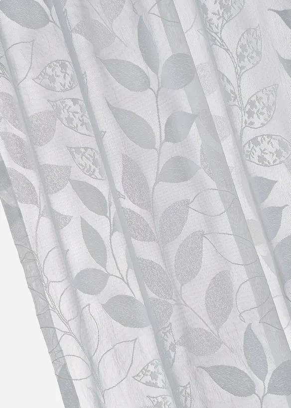 Tenda trasparente jacquard con foglie (pacco da 1), bonprix