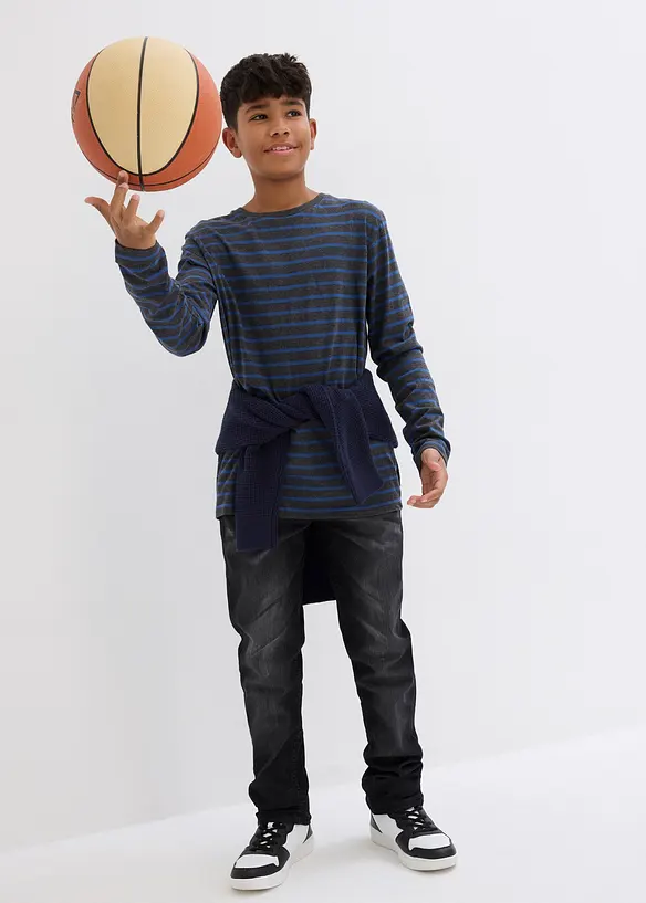 Maglia a maniche lunghe in puro cotone biologico (pacco da 2), bonprix