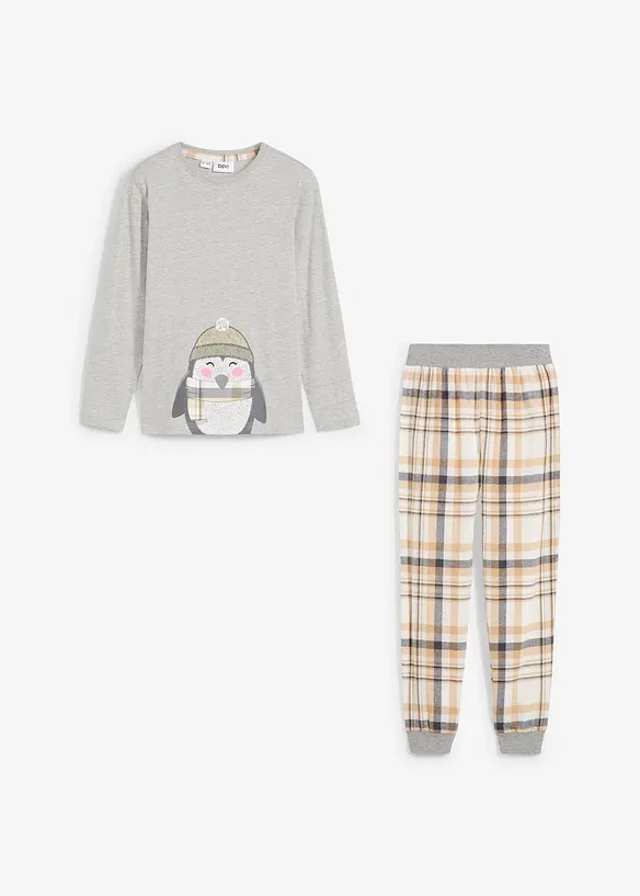 Pigiama con pantaloni in flanella, bonprix