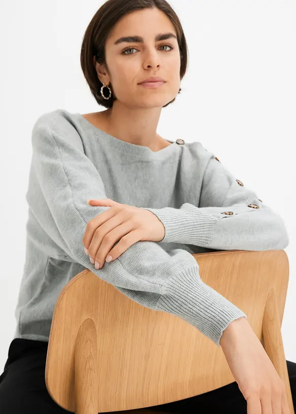 Maglione con bottoni, bonprix