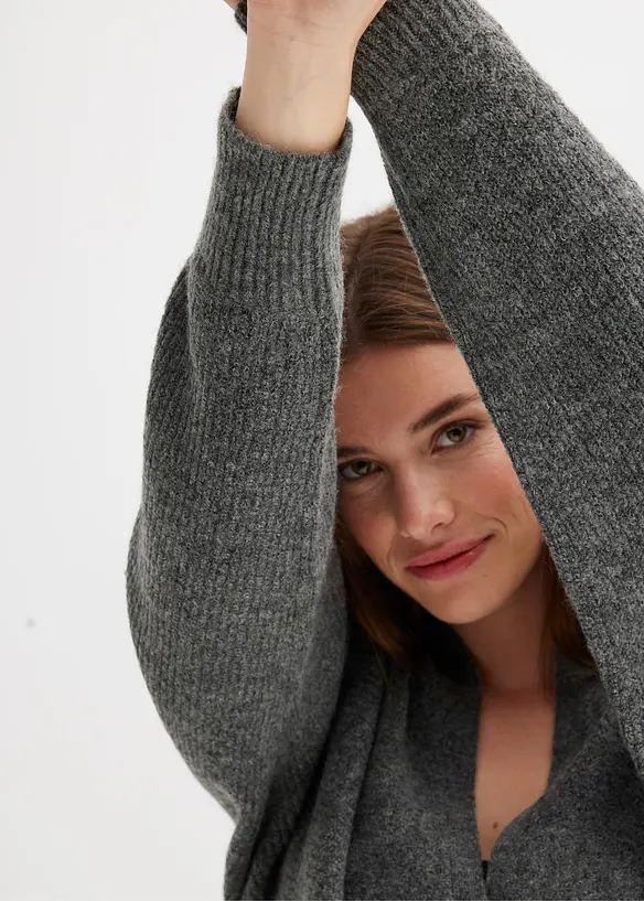 Maglione con colletto e zip, bonprix
