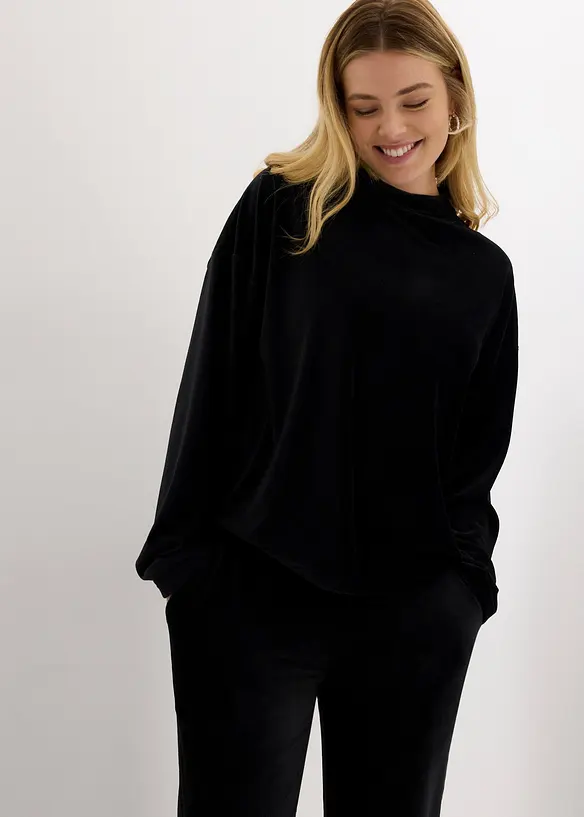 Pantaloni in velluto a coste di jersey, bonprix