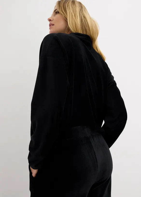 Pantaloni in velluto a coste di jersey, bonprix