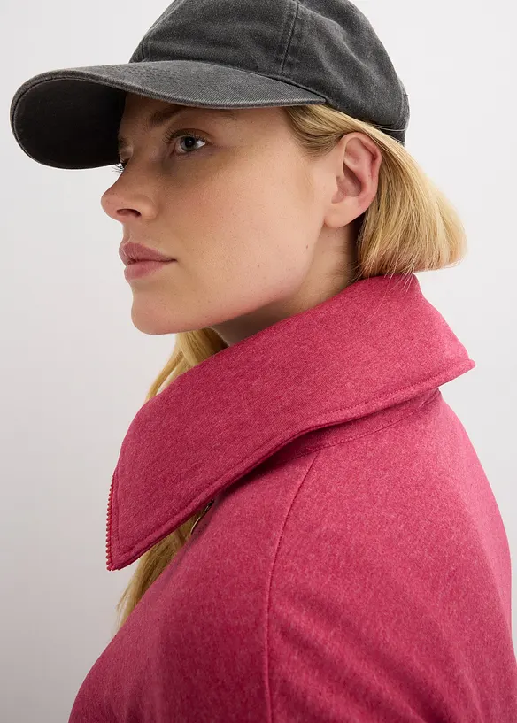Felpa casual con colletto grande e zip, bonprix
