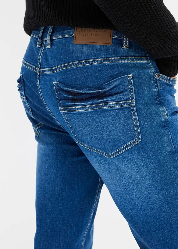 Jeans elasticizzati regular fit, tapered, bonprix