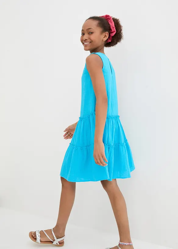 Abito midi in mussola vaporosa, bonprix