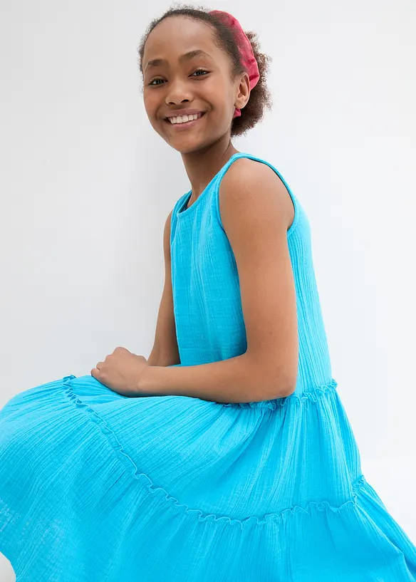 Abito midi in mussola vaporosa, bonprix