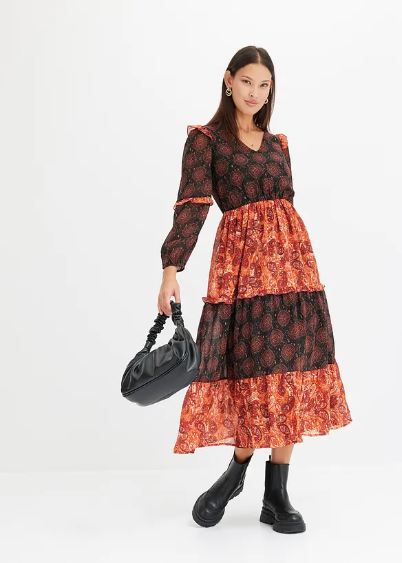 Abito midi in chiffon, bonprix