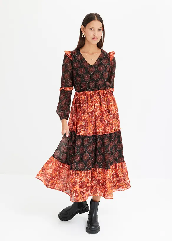 Abito midi in chiffon, bonprix