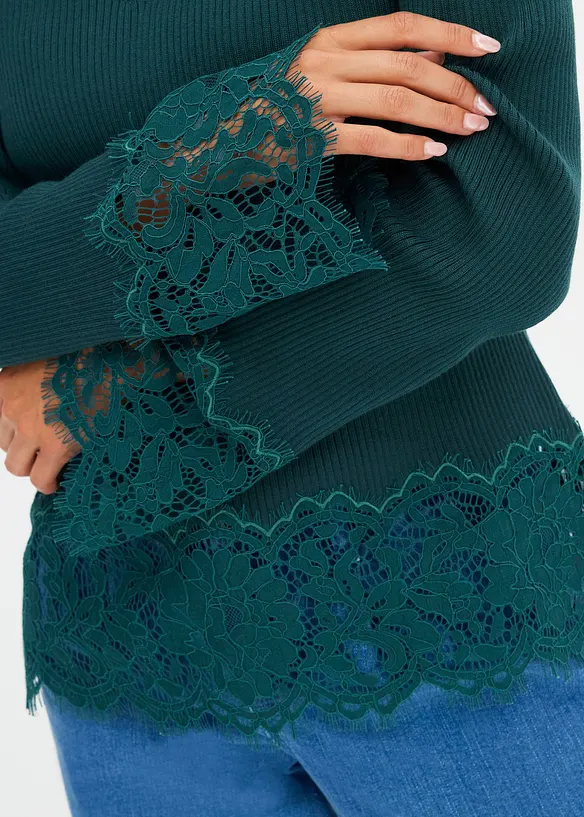 Maglione con pizzo, bonprix