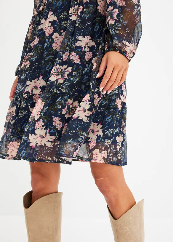 Abito in chiffon fantasia, bonprix