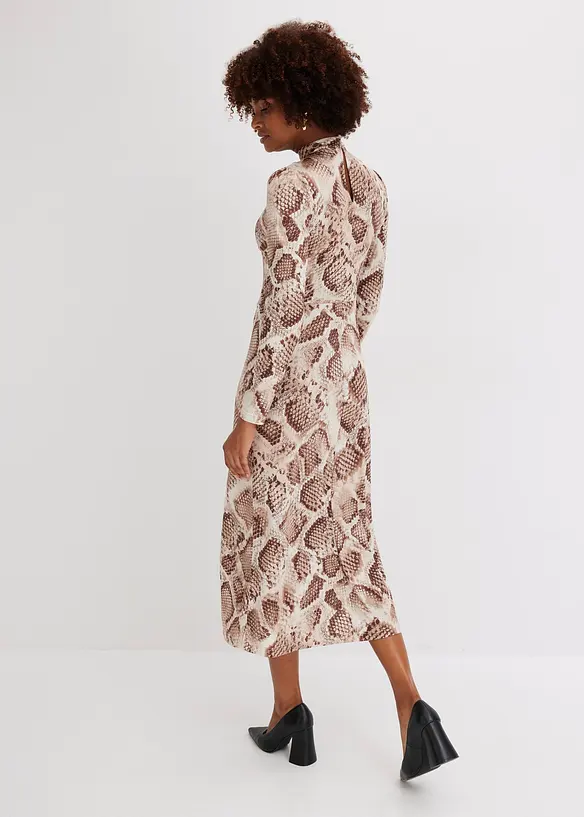 Abito di jersey con collo dritto e cut-out alla scollatura, bonprix