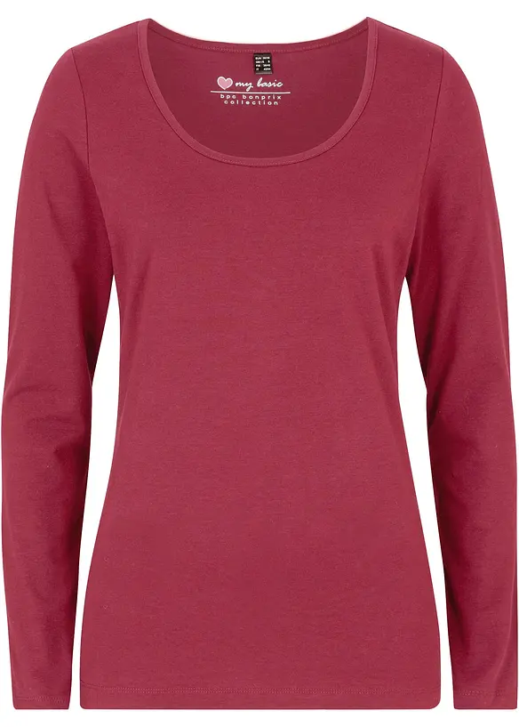 Maglia elasticizzata aderente a maniche  lunghe, bonprix