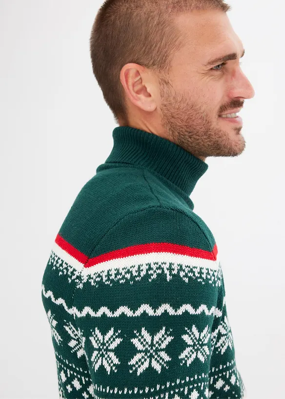 Maglione norvegese a collo alto, bonprix