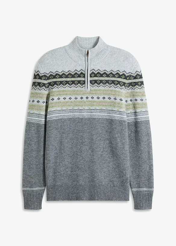 Maglione norvegese con colletto dritto, bonprix