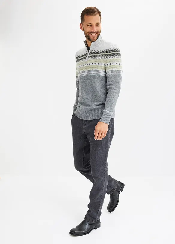 Maglione norvegese con colletto dritto, bonprix