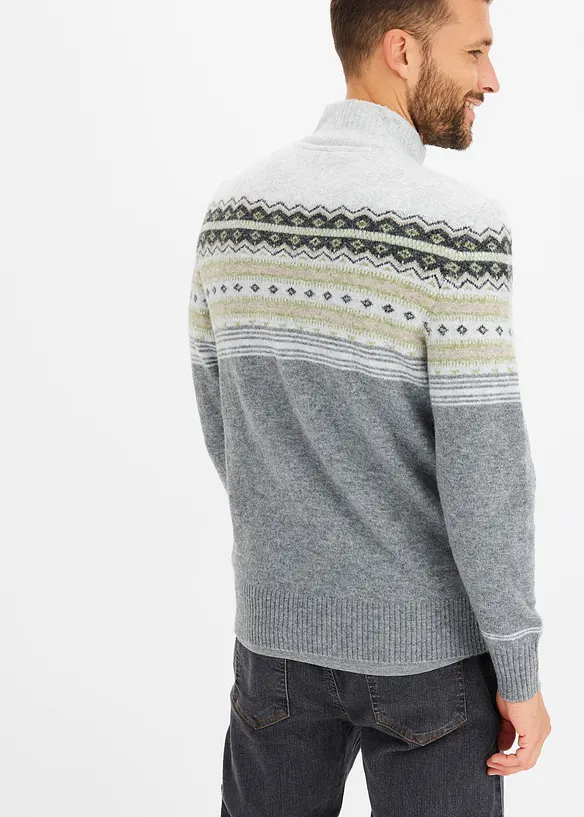 Maglione norvegese con colletto dritto, bonprix