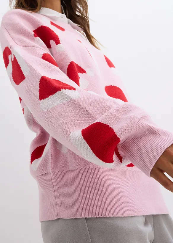 Maglione girocollo oversize in filato fine, bonprix