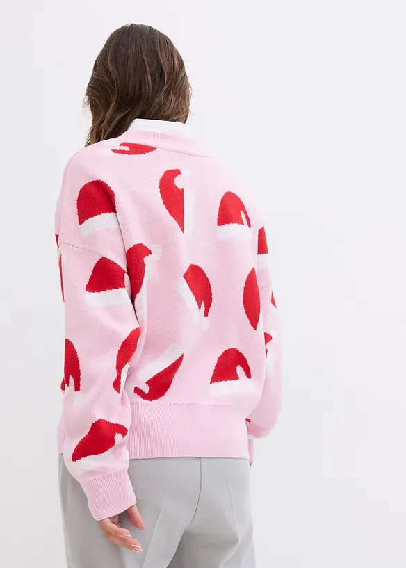 Maglione girocollo oversize in filato fine, bonprix