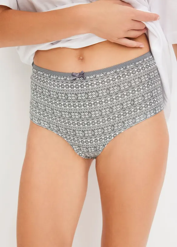 Culotte a vita alta con cotone biologico (pacco da 4), bonprix