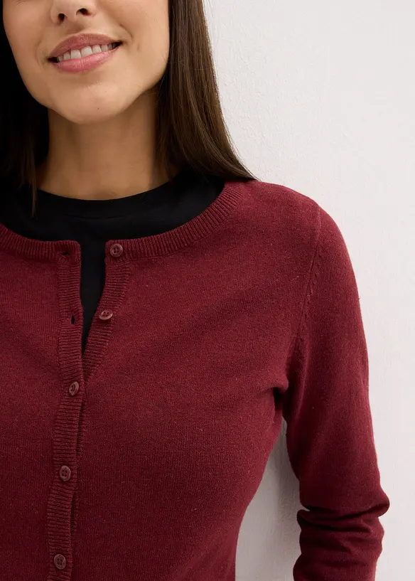 Cardigan in maglia fine con cotone riciclato, bonprix