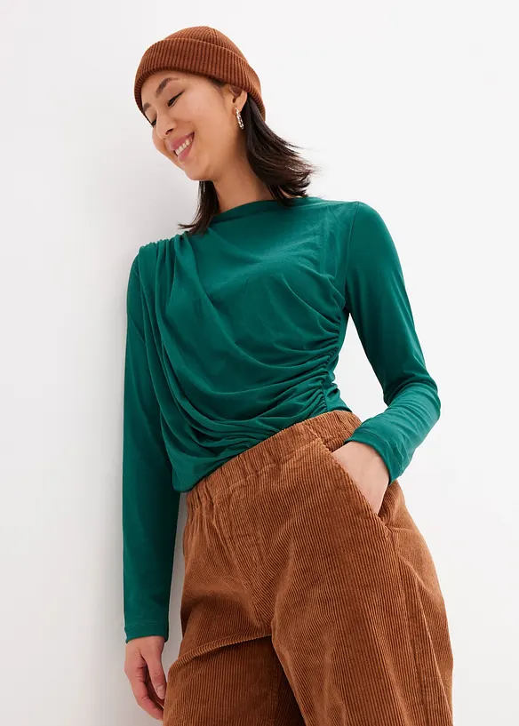 Pantaloni in velluto a coste di misto cotone elasticizzato, bonprix