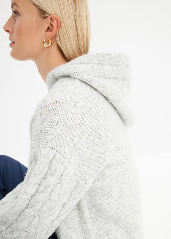 Maglione in filato grosso di misto lana morbido, bonprix