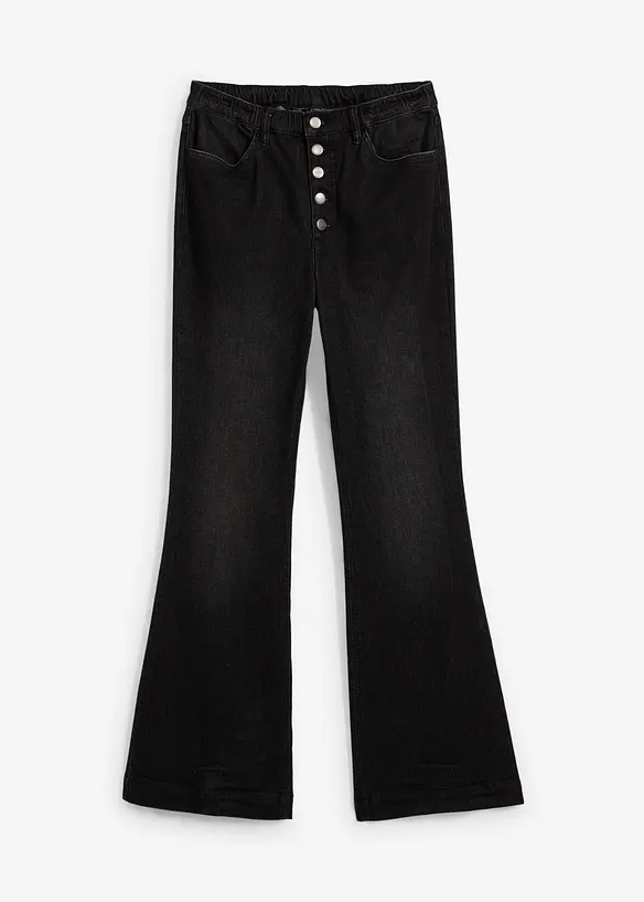 Jeans bootcut con cinta comoda, vita alta, bonprix
