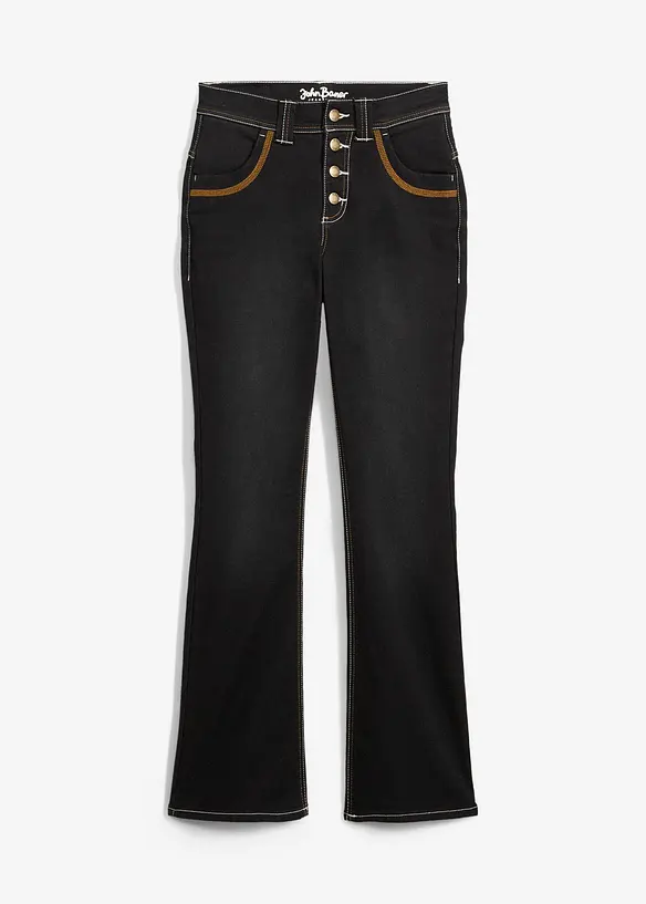 Jeans termici bootcut a vita media, bonprix
