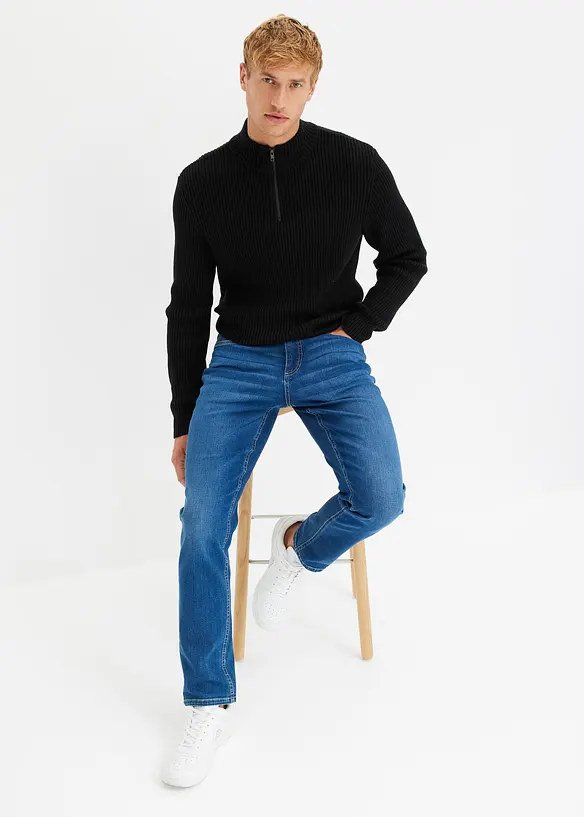Jeans elasticizzati regular fit, tapered, bonprix