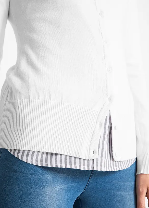 Cardigan in filato fine con bottoni, bonprix