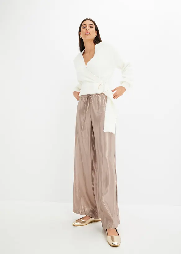 Maglione incrociato con accessorio, bonprix