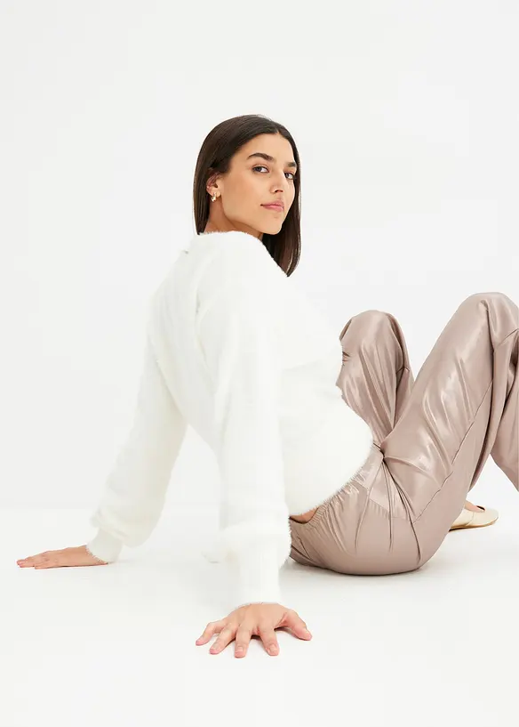 Maglione incrociato con accessorio, bonprix