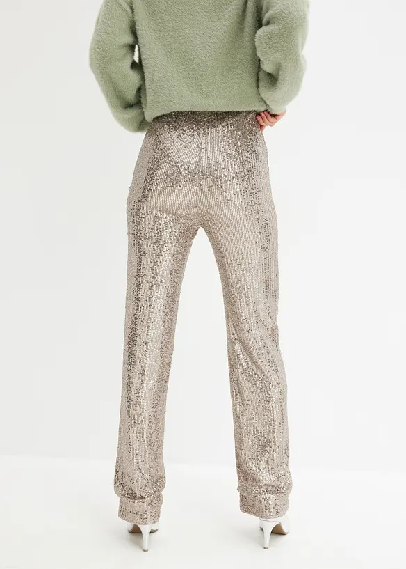 Pantaloni di jersey con paillettes, bonprix