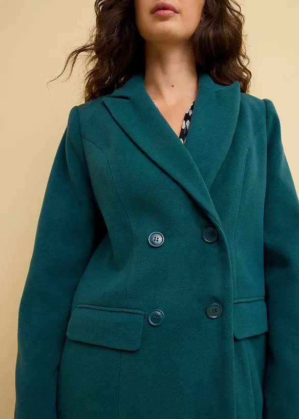 Cappotto con collo in pelliccia sintetica staccabile, bonprix