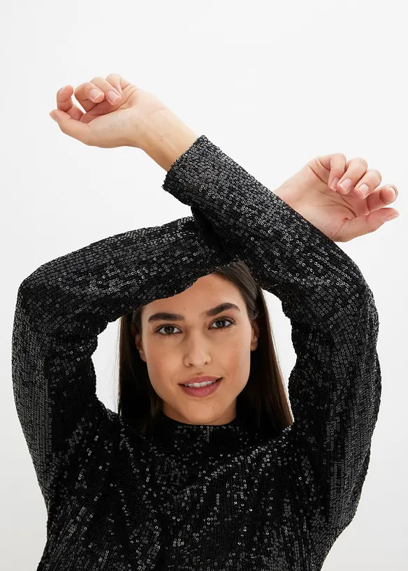 Blusa con paillettes, bonprix