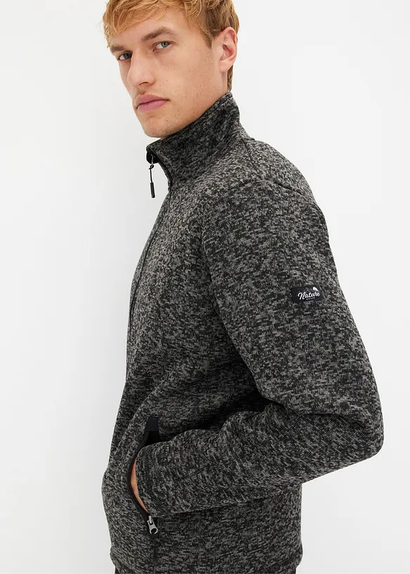 Giacca in pile lavorato a maglia con fodera teddy, bonprix