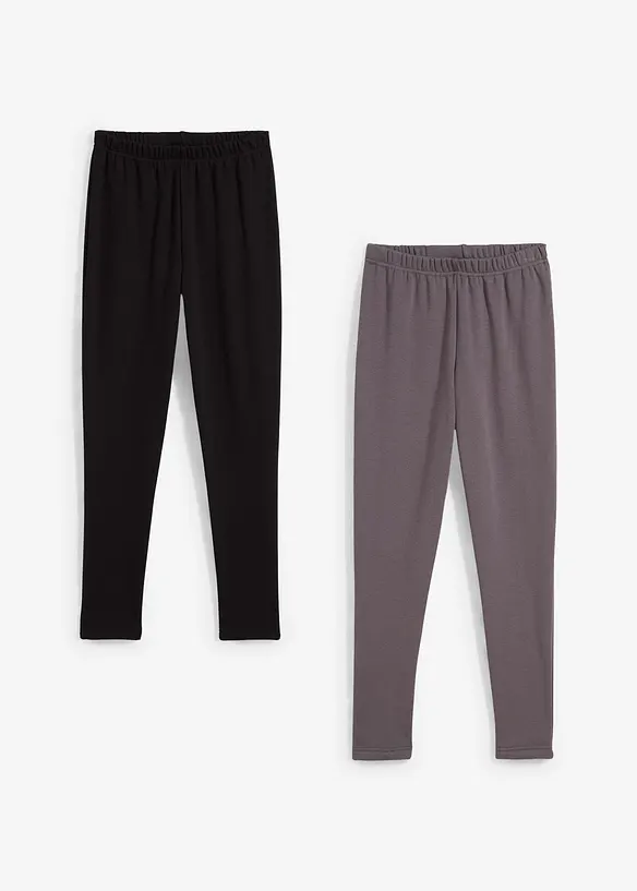 Leggings termici funzionali con fodera in pile (pacco da 2), bonprix