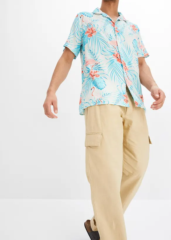 Camicia a maniche corte con colletto a revers, bonprix