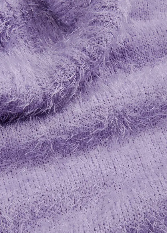 Maglione a collo alto in morbido filato effetto piume, bonprix