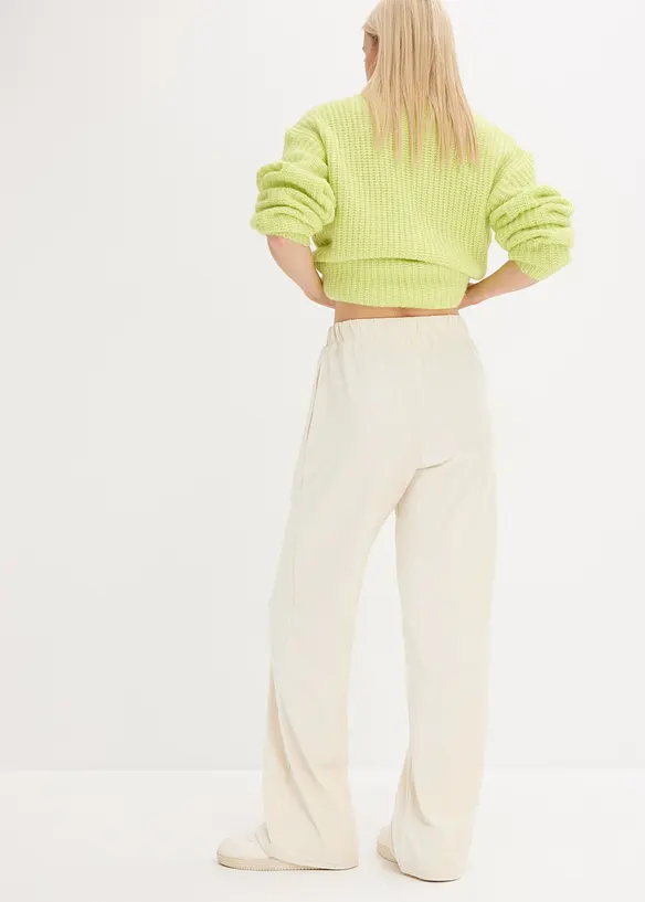 Pantaloni di velluto con cinta elastica, bonprix