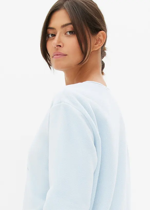 Camicia da notte in pile con applicazione, bonprix