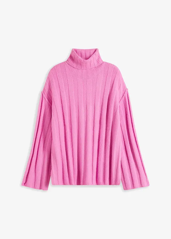 Maglione a coste a collo alto, bonprix