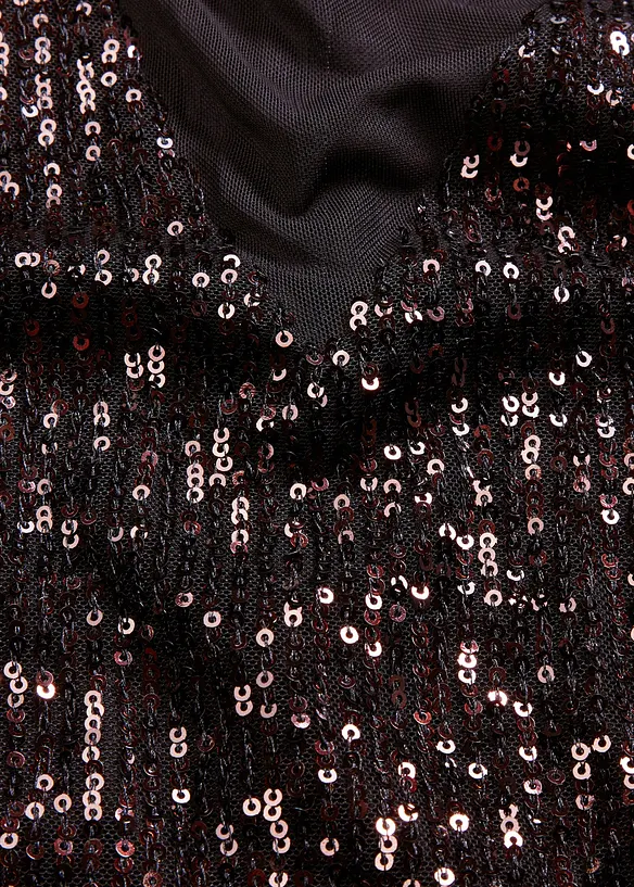 Abito di paillettes con spalline imbottite, bonprix