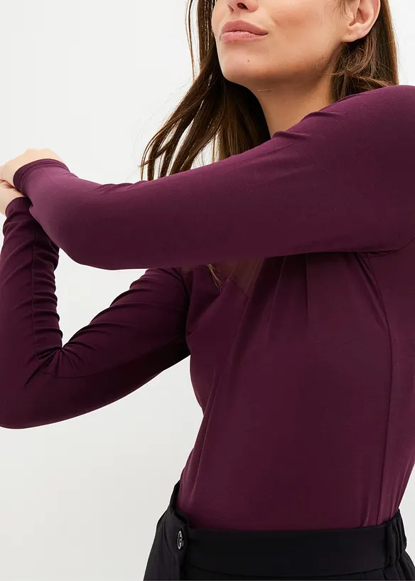 Maglia a maniche lunghe con mesh, bonprix